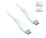 Cable de carga USB tipo C a C, blanco, caja, 1,5 m 2x enchufe USB tipo C, 60 W, 3 A, caja DINIC